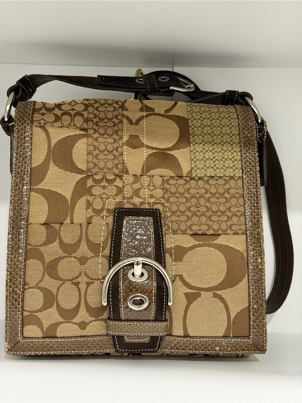 Vintage Coach Signature Patchwork Crossbody/Shoulder Bag